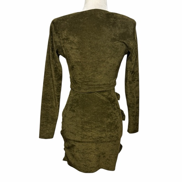 1990 Workshop 2 piece cutout wrap bodycon mini skirt set - Picture 3 of 10